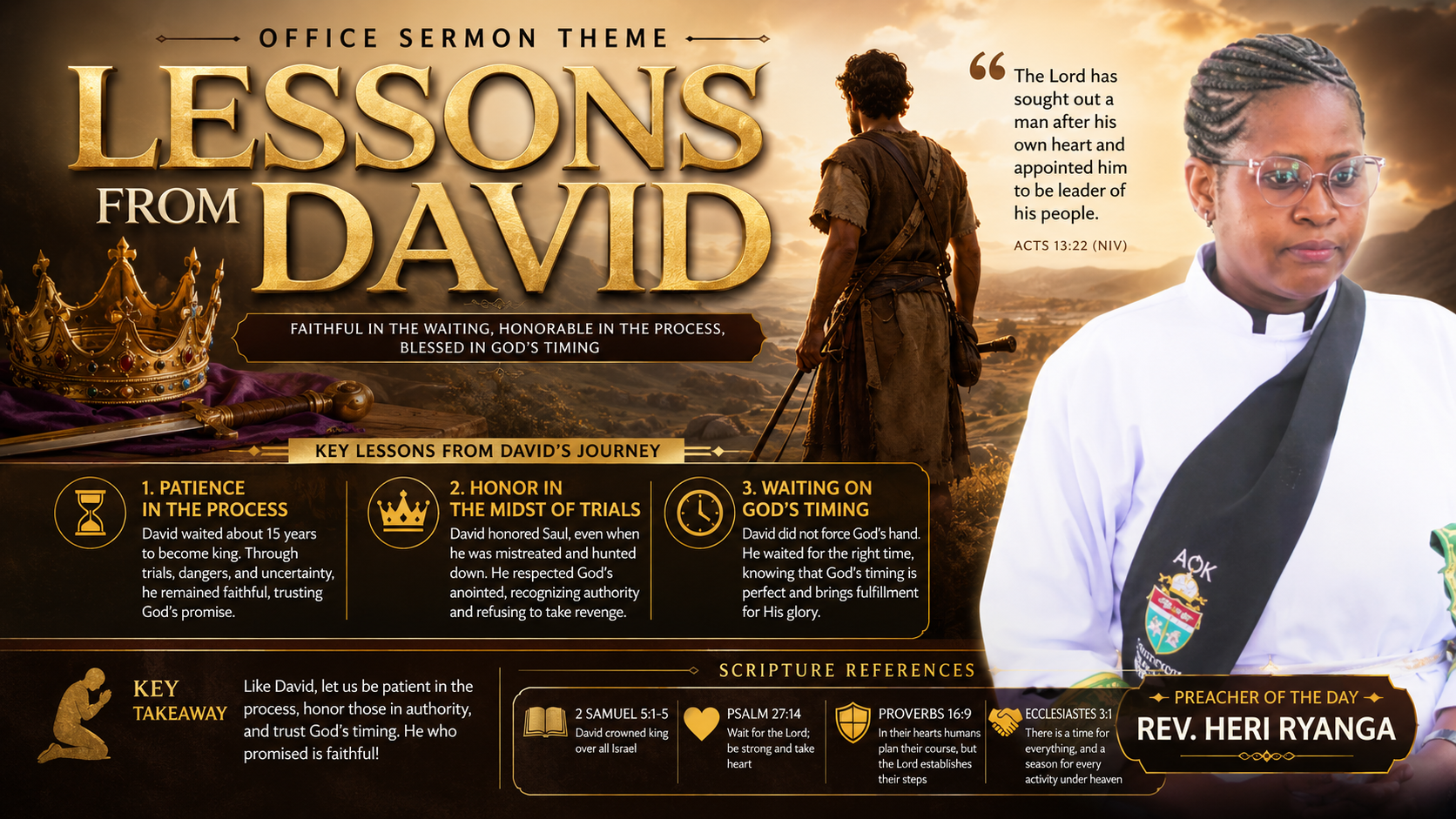 OFFICE SERMON: LESSONS FROM DAVID